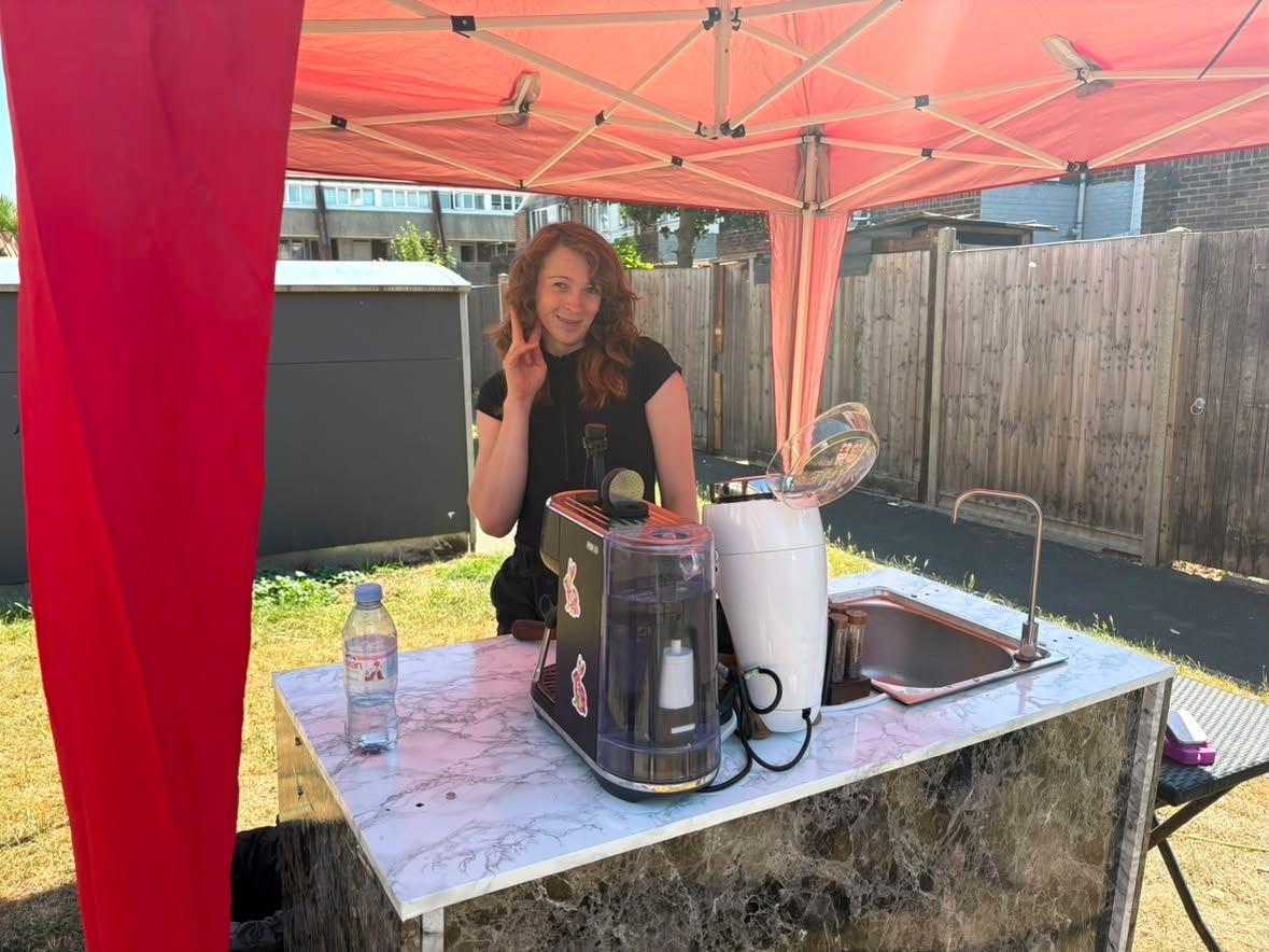 Behind the Elemental Utopia coffee stall